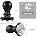 Miniatyrbild 2 av 5: Tamper 51mm, Kaffepuckpress med vågig rostfri bas, tryckreglering, Tamper à Espresso för Barista-set
