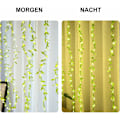 Miniatyrbild 4 av 5: Utomhus solcellsslinga, Willow-blad Utomhusljusslinga 100led-3m-8 lägen, Vattentät solcellsslinga, för bröllop, staket, jul, fester, trädgård