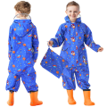 Miniatyrbilde 1 av 5: Barnepyttdress, vanntett dress for gutter, all-in-one regndress, barnehætte regndress, lett, bærbar, pustende regndress, tørker lett