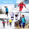 Miniatyrbild 5 av 5: Vattentäta skidhandskar för kvinnor, vinterhandskar med pekskärm och fleecefoder, vindtåliga snowboardhandskar för skidåkning, cykling och utomhusaktiviteter