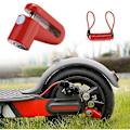 Miniatyrbild 3 av 3: Elektrisk Scooter Skivbroms Stöldskydds Lås med Ståltråd för Cykel, Mountainbike, Motorcykel, Säkerhetsskivlås, Stöldskydd, Röd