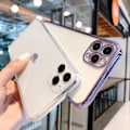 Pikkukuva 2 / 4: Luksus galvanoidusta kehyksestä valmistettu Tpu-pehmeä puhelimen suojakotelo läpinäkyvä kotelo sopii iPhone11promax-sarjaan Violetti