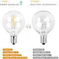 Pikkukuva 5 / 5: 25 jalkaa 27 himmennettävällä G40 LED-lampulla, rikkoutumattomat kirkkaat lamput, UL-luetteloidut, vedenpitävät pallovalosarjat 1W 2700K ulkovalaistus (25 jalkaa)