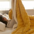 Miniatyrbilde 2 av 4: Høst og vinter tykknet taff fleece teppe varmt teppe sherpa teppe flanell uformelt teppe sengetøy teppe teppe 100*150cm