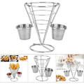 Miniatyrbilde 4 av 5: Metall Fransk Fries Holder, Buffet Cone Snack Display Stand Kan Brukes Til Å Holde Friterte Snacks Kyllingfilet