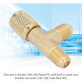 Miniatyrbillede 4 af 5: T-stykke T-tilslutningsadapter med 1/4in SAE messingventilkerne robust struktur til R22 R12 R134