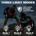 Miniatyrbillede 3 af 5: 6 stk. reflekterende LED-blinklys til tasker, 3 LED-tilstande sikkerhedslys, reflekser til børn, med LED til vandreture, jogging