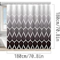 Miniatyrbillede 2 af 5: Bruseforhæng 180 x 180 cm anti-skimmel vandtæt bruseforhæng i polyester sort og hvidt bølget badeforhæng, med farvegradient