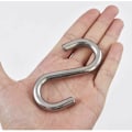 Miniatyrbilde 3 av 5: Parti med 2 rustfrie stålkroker 304 Robuste S-kroker for hengekøye/huske på 7,6 cm, brukskroker av industriell kvalitet