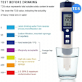 Miniatyrbillede 4 af 5: PHE Vandtester 5 i 1 Multifunktionel vandkvalitet af vand, TDS/EC/SALINITET/PH/Digital temperatur til drikkevand, swimmingpool, akvarium, a