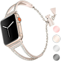 Miniatyrbild 1 av 5: Guld - Apple Watch 38 mm Stål, Damarmband Apple Watch Series 4 Läder iWatch Series 3 Sport Band.