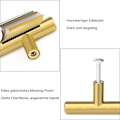 Miniatyrbilde 3 av 4: 10 stk. håndtak i gullfarget aluminiumlegering til skapdører (hullavstand: 128 mm)