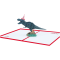 Pikkukuva 4 / 5: 3D-kolmiulotteinen syntymäpäiväkortti, käsintehty askartelukortti, dinosaurus