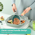 Miniatyrbild 2 av 5: Parti med 2 flexibla silikonfiskspatlar - delade spatlar för non-stick pannkakor - värmebeständiga (grön)