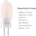 Miniatyrbillede 2 af 5: G4 LED-pære, 15w ækvivalent halogenpære, 2w G4 LED-pære, der sparer på emhættepærer
