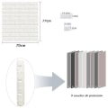 Miniatyrbillede 2 af 4: iDeko® 20 X 3D Tapet Simulering Sten Mursten DIY PE Skum DIY Selvklæbende Hvid 0,7*0,77 (M)