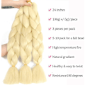 Miniatyrbild 5 av 5: 3-pack syntetiska fläthår extensions Yaki-struktur Lätt fläta försträckt 24 tum (blond)