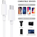 Miniatyrbilde 4 av 5: USB C til Lightning-kabel 2 meter Apple MFi-sertifisert strømoverføring hurtigladerkabel for iPhone 12/12 Mini/12 Pro/12 Pro Max/11 Pro/11 Pro Max/