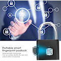 Miniatyrbilde 2 av 5: Fingeravtrykk Smart Hengelås, Nøkkelfri Mini Elektronisk Hengelås, Bærbar USB Smart Lås, Hengelås Shackle Smart Lås, Elektronisk Hengelås Dørlås