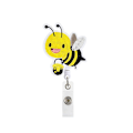 Miniatyrbillede 5 af 5: 3 stk. Gult Kollektion Filt Broderi Tilbagekaldelig Klips, Badge Reel, Tilbagekaldelig Klips, Studerende Gave, Tilbagekaldelig ID Badge Holder, Badge Klip