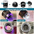 Miniatyrbillede 5 af 5: 30x LED lup med lys, knælup med fokusjustering, fjernbetjening, foldbar lup til smykker, tekstiler, valuta, damme, ædelstene (B