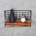 Miniatyrbillede 4 af 4: Trævægshylder til opbevaring (ingen hegn sort stor 45*14cm)