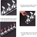 Miniatyrbild 3 av 5: (Silver) 2 st Akryl Nagel Display Set Fingertopp Övningsställ Magnetisk Nagel Övningsställ DIY Falska Naglar Konst Nagelkonst