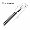 Miniatyrbild 2 av 3: Apelsin Citrus Skalare Rostfritt Stål Slicer Cutter Peeler Remover Öppnare Humaniserad Design Böjd Handtag Fruktverktyg Köksredskap