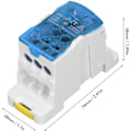 Miniatyrbillede 4 af 5: Fordelingsboks på DIN-skinne Universal elektrisk terminalblok konnektor Samledåse 690 V 125 A Blå