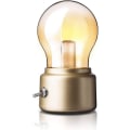 Miniatyrbilde 1 av 2: Pærelampe liten LED-bordlampe, USB-lading skrivebordslampe, retro pæreformet nattlys