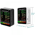 Miniatyrbilde 3 av 4: 6 i 1 PM2.5 PM10 HCHO TVOC CO CO2 Multifunksjonell Luftkvalitetsmåler CO Karbondioksid Formaldehyd LCD-skjerm Stor Skjerm Bærbar Hjemmekontor Ho