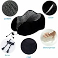 Miniatyrbilde 5 av 5: Reisepute i memory foam for nakken, hodestøtte, myk pute for søvn, hvile, fly, bil og hus (svart)