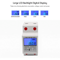Miniatyrbild 2 av 5: Enfas DIN-skena Energimätare 5-80A 220V 50Hz Elektronisk KWh-mätare med LCD-bakgrundsbelysning Digital Display DDM15SD