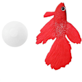 Miniatyrbillede 2 af 5: Akvariedekoration Sjov Sjov Fisk Silikone Lille fisk Ornament Til Fisk (Rød Betta Fisk)