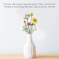 Miniatyrbillede 4 af 4: Blomsterbuket byggeklodser 646 blomster byggeklodser kunstige blomster