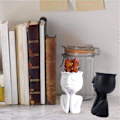 Miniatyrbild 5 av 5: Set med 2 krukor i harts för suckulenter - Abstrakt ansiktsdesign
