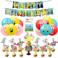 Miniatyrbilde 1 av 5: Spongebob-tema bursdagballonger, bursdagballongdekorasjon for gutter og jenter, Spongebob-tema bursdagsspilldekorasjoner