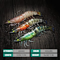 Miniatyrbilde 5 av 5: Myke agn for karpe, gjedde, ørret, abbor og crankbaits montert på ultraskarpe BKK- eller VMC-kroker for karpefiske i brakkvann og ferskvann.