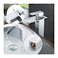 Miniatyrbild 3 av 5: Vattenfall Badrumsblandare Hög Pip Krom Handfat Blandare Modern Design-
