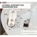 Miniatyrbild 4 av 5: Display Dressing Dressing Dressing Dressing Dressing Oval Stål Krom Stöd för Gardinstång, Barbberrock, Rockdörr