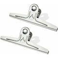 Miniatyrbillede 1 af 5: Ekstra Store Bulldog Clips, 2 stk. 30 cm pakke i rustfrit stål jumbo kæmpe bindepapirclips Støtte til tegnebræt, kunst, lærere, hjemmekontor (sølv)