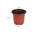 Miniatyrbilde 3 av 5: 100 stk. plastblomsterpotter, små potter for planter, for hage (rødbrun)