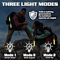 Miniatyrbillede 3 af 5: Gule 6-pak Refleks LED Blinkende Lys Taskevedhæng, 3 LED-tilstande Sikkerhedslygter, Reflektorer til Børn, Med LED til Vandreture, Jogging
