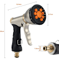 Miniatyrbillede 5 af 5: Metal vandpistol, højtryks pistol, 9 modeller justerbar til vanding af planter, vask af biler, badning af kæledyr