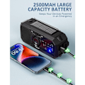Pikkukuva 3 / 5: Kannettava radio kampi aurinkoradio selviytymisradio am/fm Dynamo USB-C Radio 2500mAh ladattava LED taskulampulla hälytys SOS Pieni Radio Bush ulkokäyttöön C