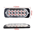 Miniatyrbilde 3 av 5: Stroboskopisk billys med 12 LED - Lysende kjøretøybjelke 12V -24V - blinkende varsellys for biler, nyttekjøretøy, båter, tilhengere, c