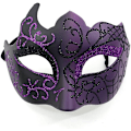 Pikkukuva 1 / 5: Musta ja violetti - Venetsialainen naamio, naamiaisnaamio, venetsialainen naamio cosplayhin, karnevaaliin, teemajuhliin, miehille ja naisille.