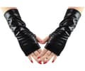 Svarta Cosplay Fingerless Handskar Gotiska Punk Rock Scenhandskar Kvinnor Flickor
