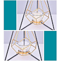 Miniatyrbild 3 av 4: Metalliska geometriska design-teLjushållare