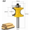 Miniatyrbillede 5 af 5: 5 stk. 8 mm Bullnosis stang med ansigtsperlesøjle/Overfræser bit støbning, træ jordbærskæring 1/4 \"3/8\" 1/2 \"5/8\" 3/4 \", værktøj til snedkeri